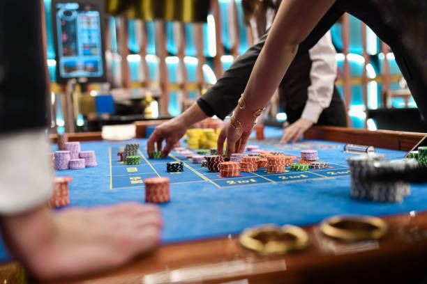 Roulette wheel with betting layout